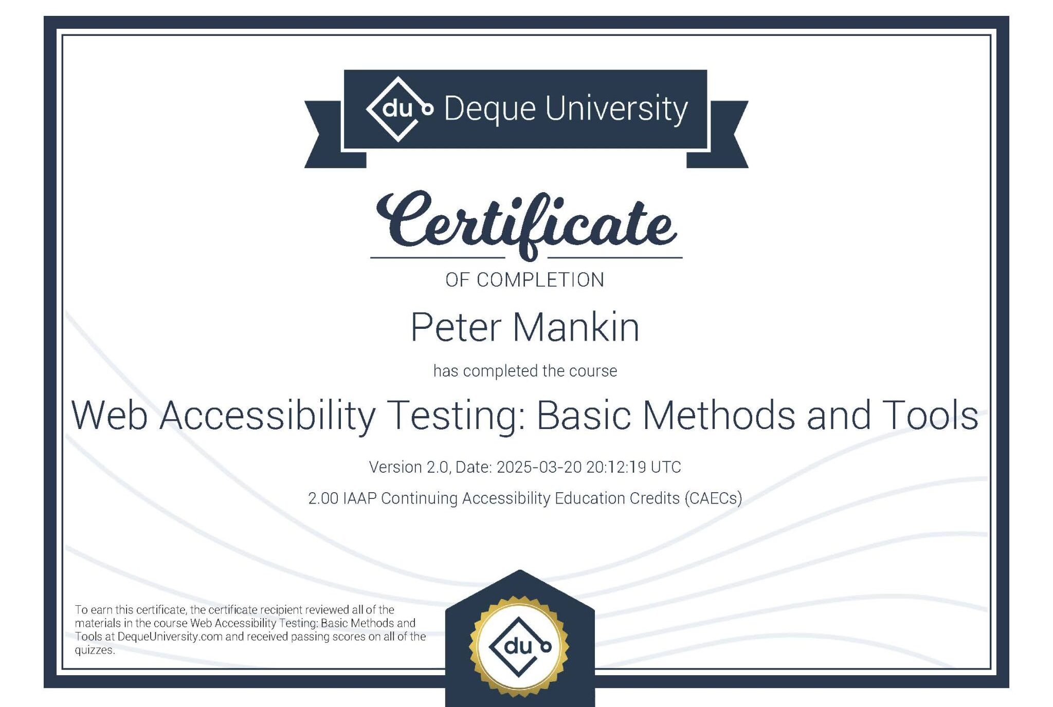 1743467879442 My certification for Web Accessibility Testing under Deque University