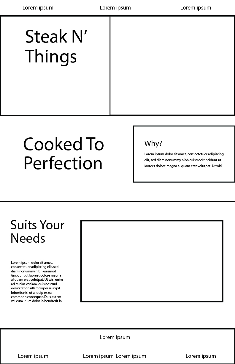 Artboard 5-100 Wireframe sketch outlining an half page image and paragraph section.