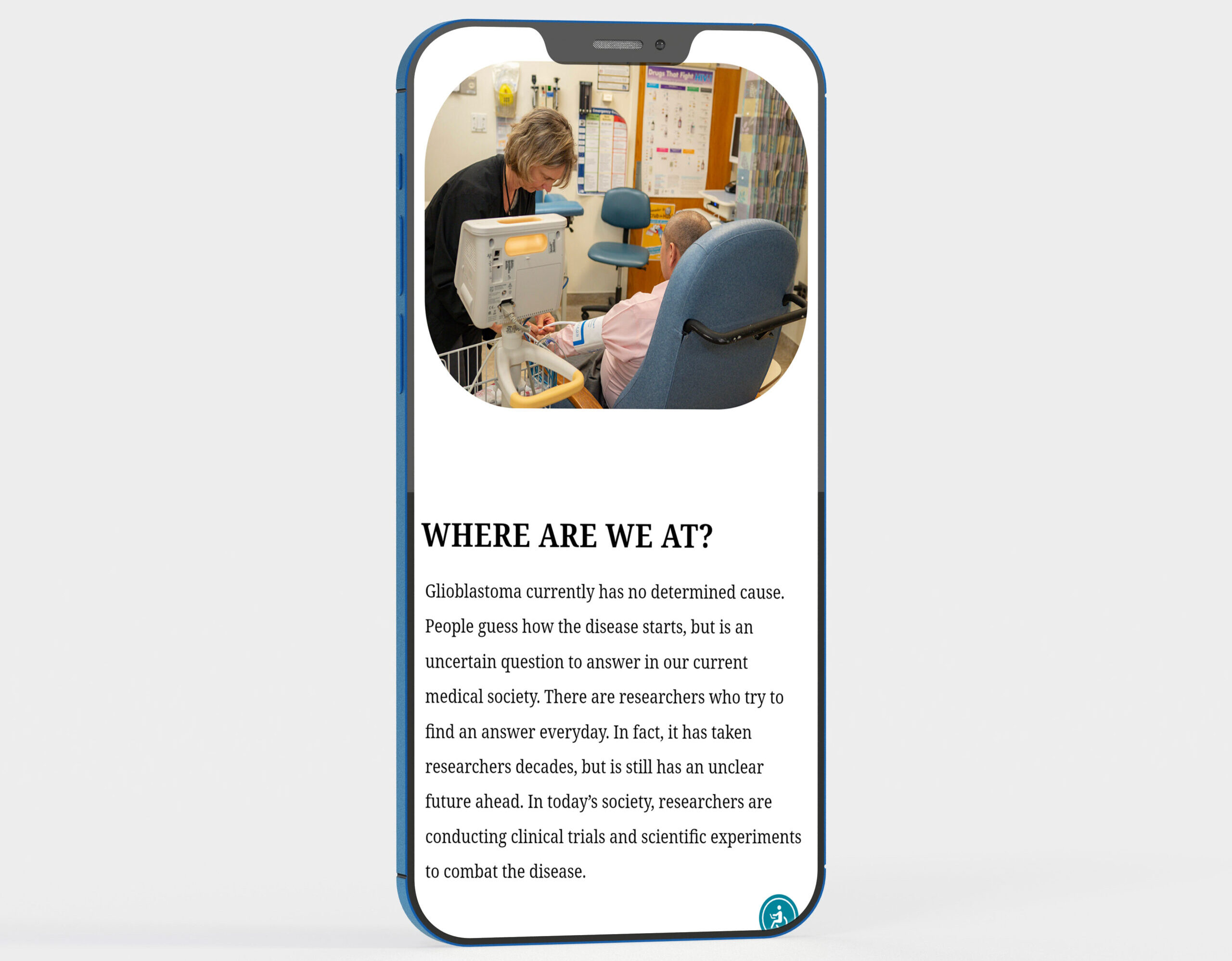 Mock-Up---8 Current research page with text explaining the research efforts.