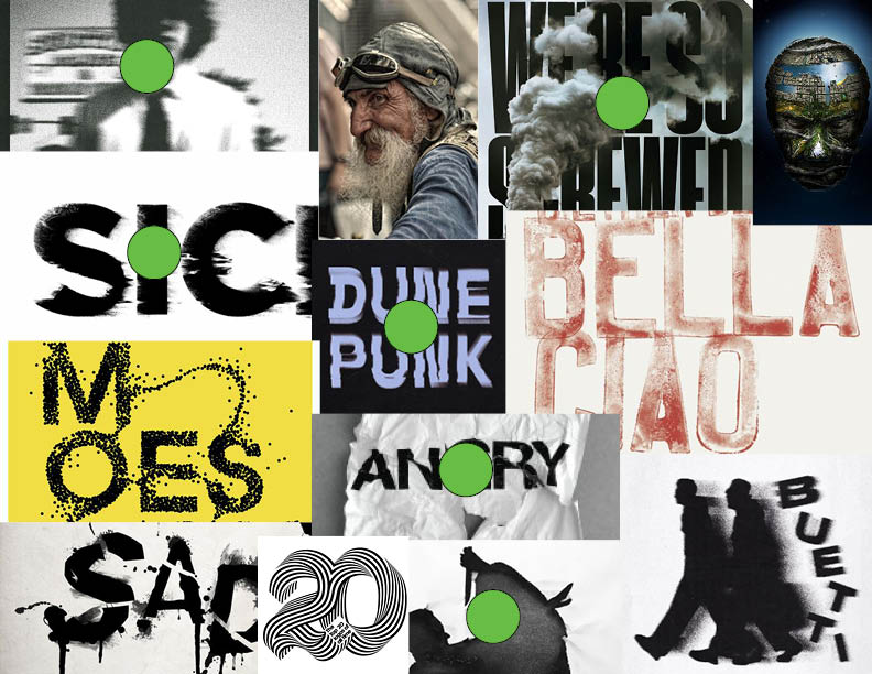 Moodboard 12 Moodboard with differently styled graphics.