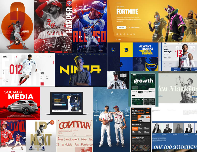 Moodboard_converted Moodboard with different sports graphics.