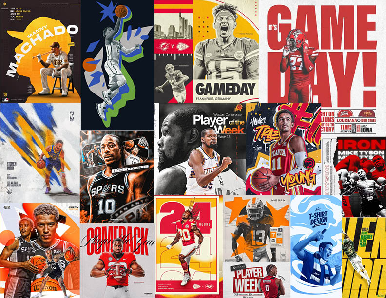 Moodboard_converted3 Moodboard with different sports graphics.