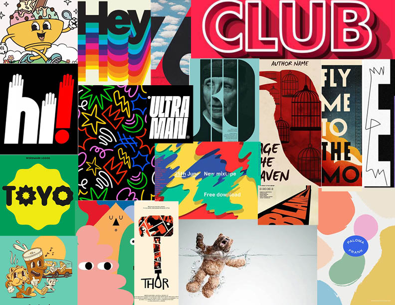 Moodboards Moodboard with differently styled graphics.